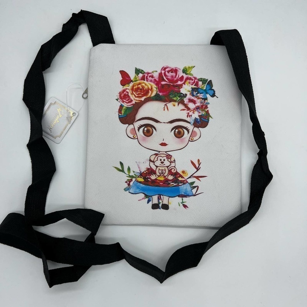 NWT PRINCESS Accessories Frida Kahlo white shoulder or crossbody bag - Picture 10 of 16